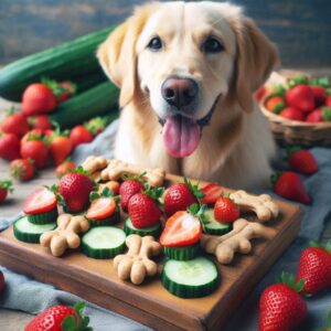 Leia mais sobre o artigo Petisco natural para cães de Morango e pepino: Refrescante e leve, perfeito para os dias mais quentes.