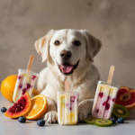 Popsicles de iogurte natural e frutas para cães: Uma opção probiótica e divertida.